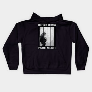 free our friends - chimpanzees Kids Hoodie